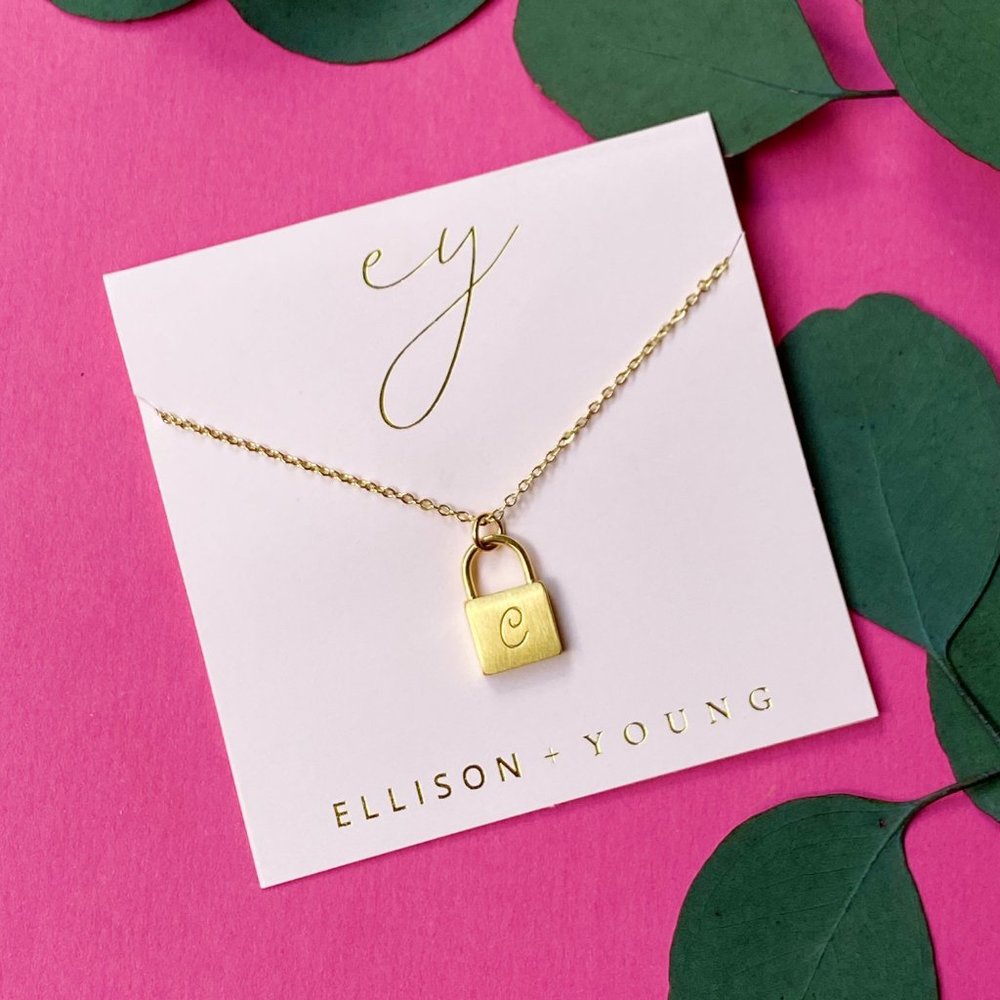 Scripted Notes Locket Initial Necklace - Picture 5 of 16